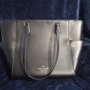 Kate Spade New York Black Leather Laptope Tote Bag